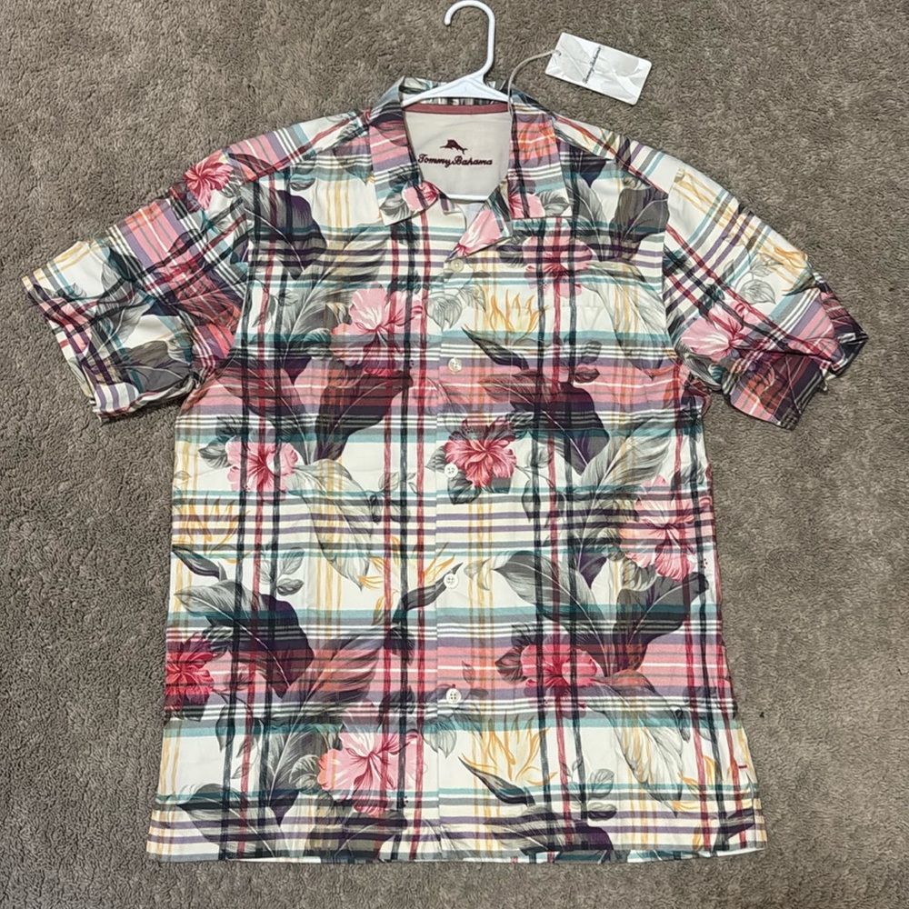Tommy Bahama Huludays Plaid Tropical Shirt